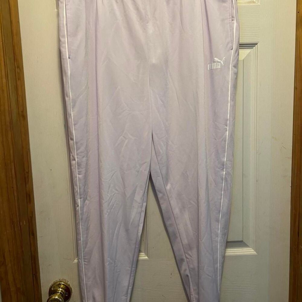 Puma Women's White and Purple Joggers-tracksuits